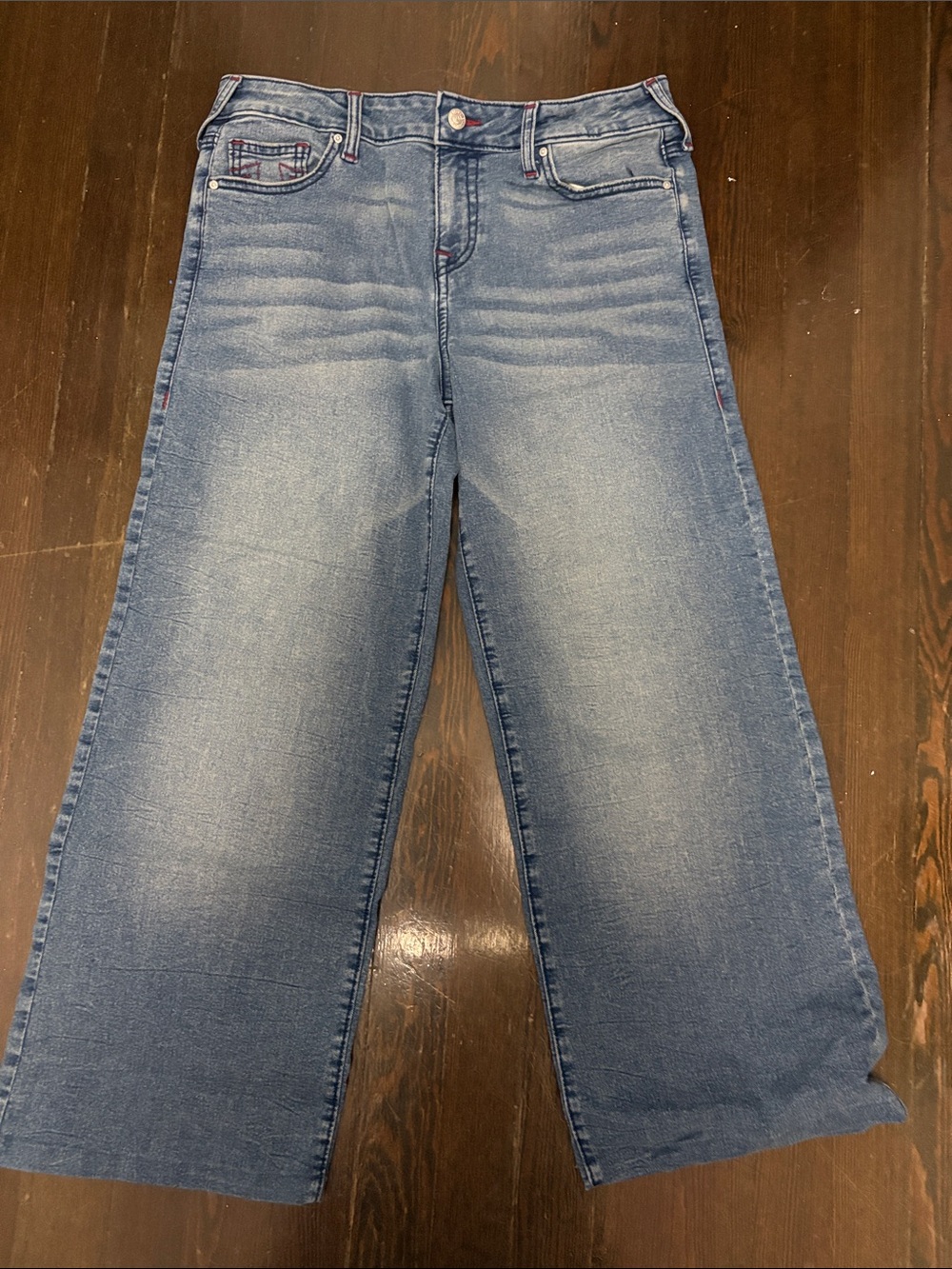 True Religion Faded Blue Wide-Leg  Jeans